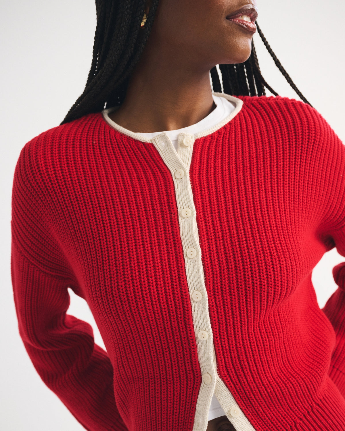 Abercrombie 100% Cotton Roll Neck Cardigan