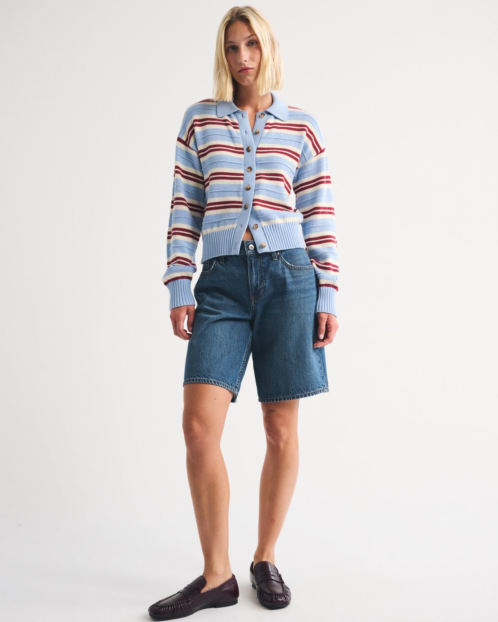 Abercrombie 100% Cotton Collared Cardigan