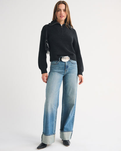 Abercrombie Rib Half-Zip Sweater