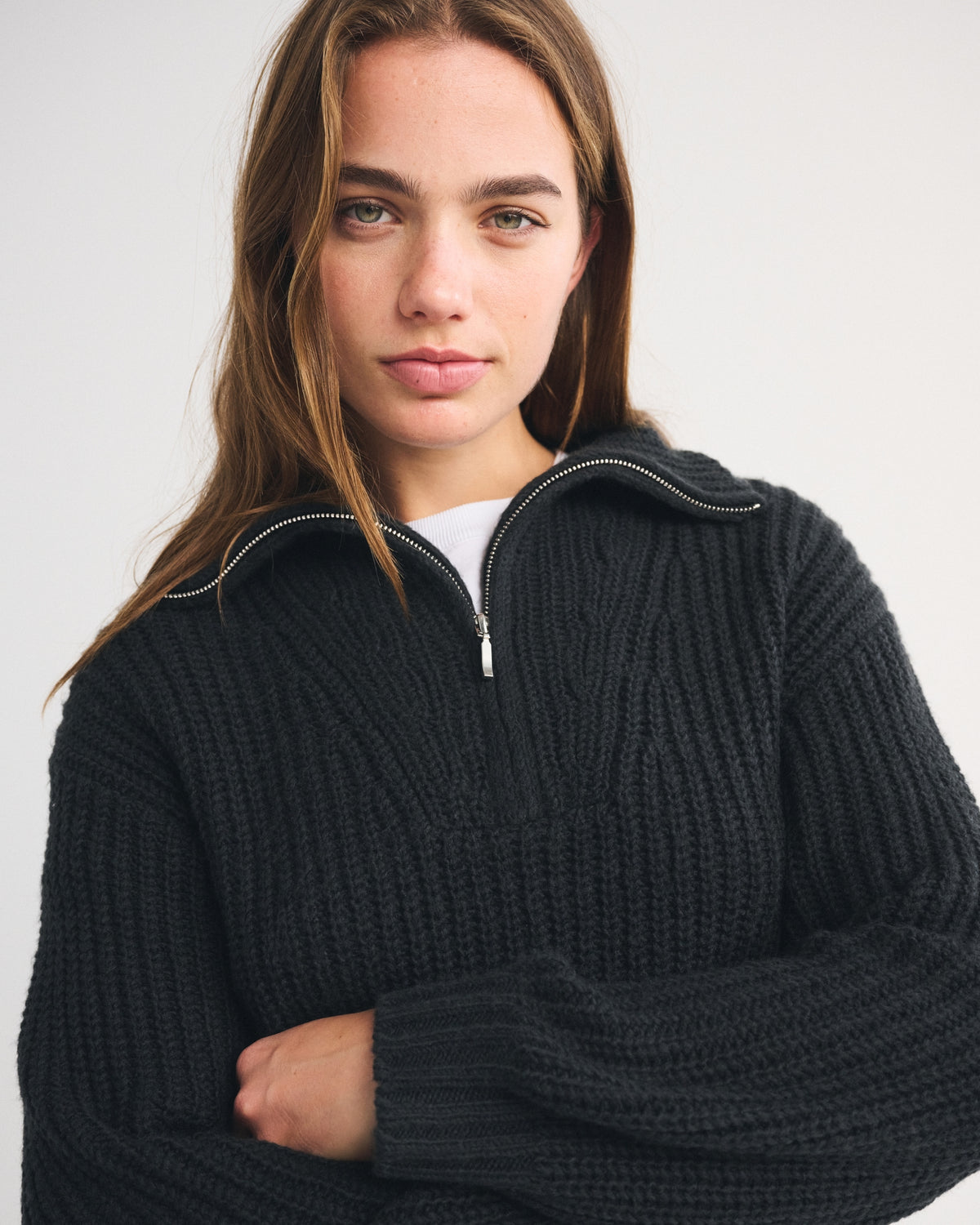 Abercrombie Rib Half-Zip Sweater
