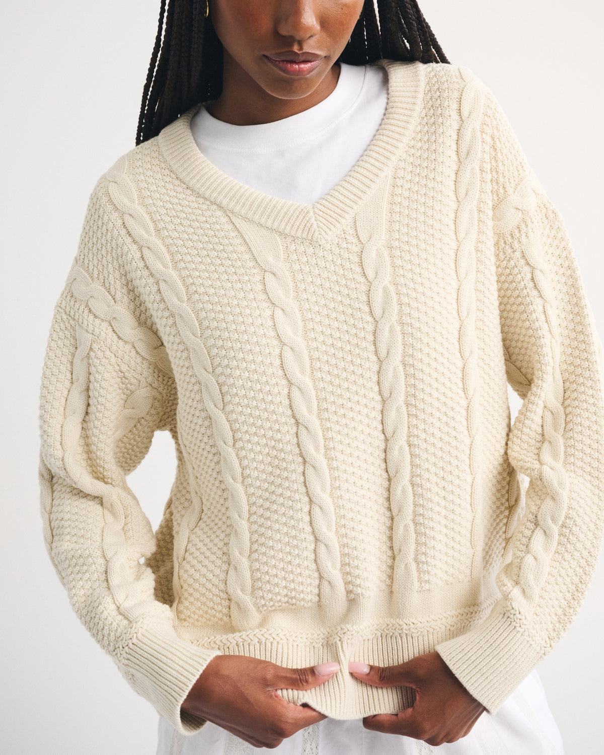 Abercrombie 100% Cotton Dad V-Neck Sweater