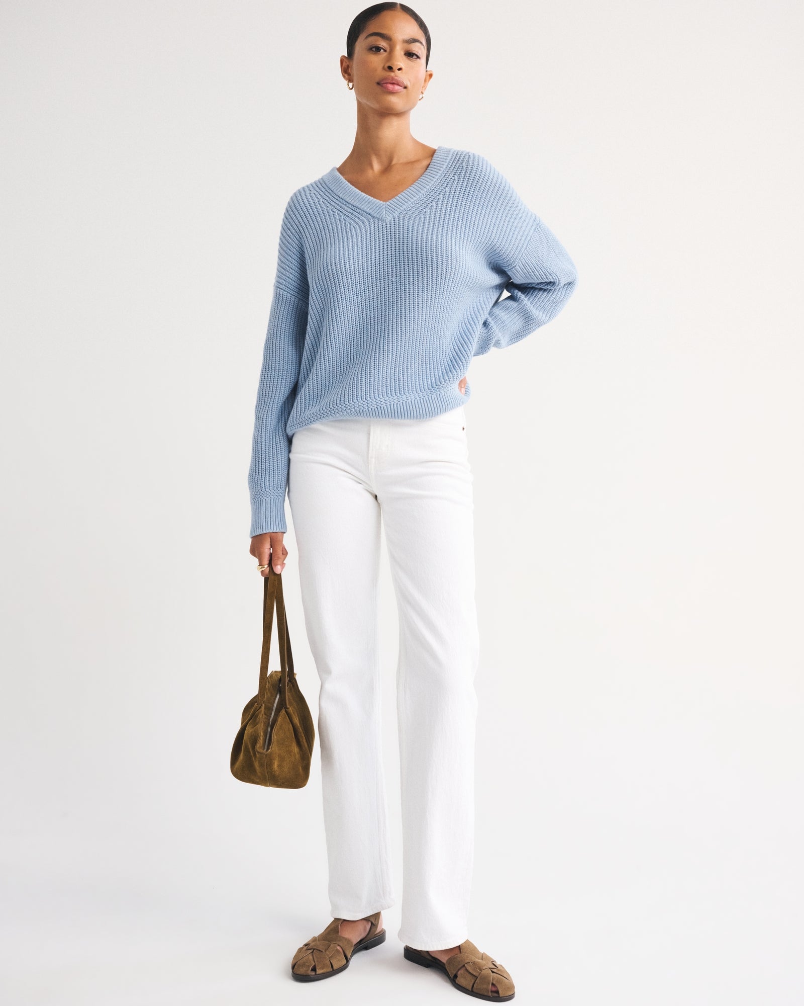 Abercrombie 100% Cotton Dad V-Neck Sweater