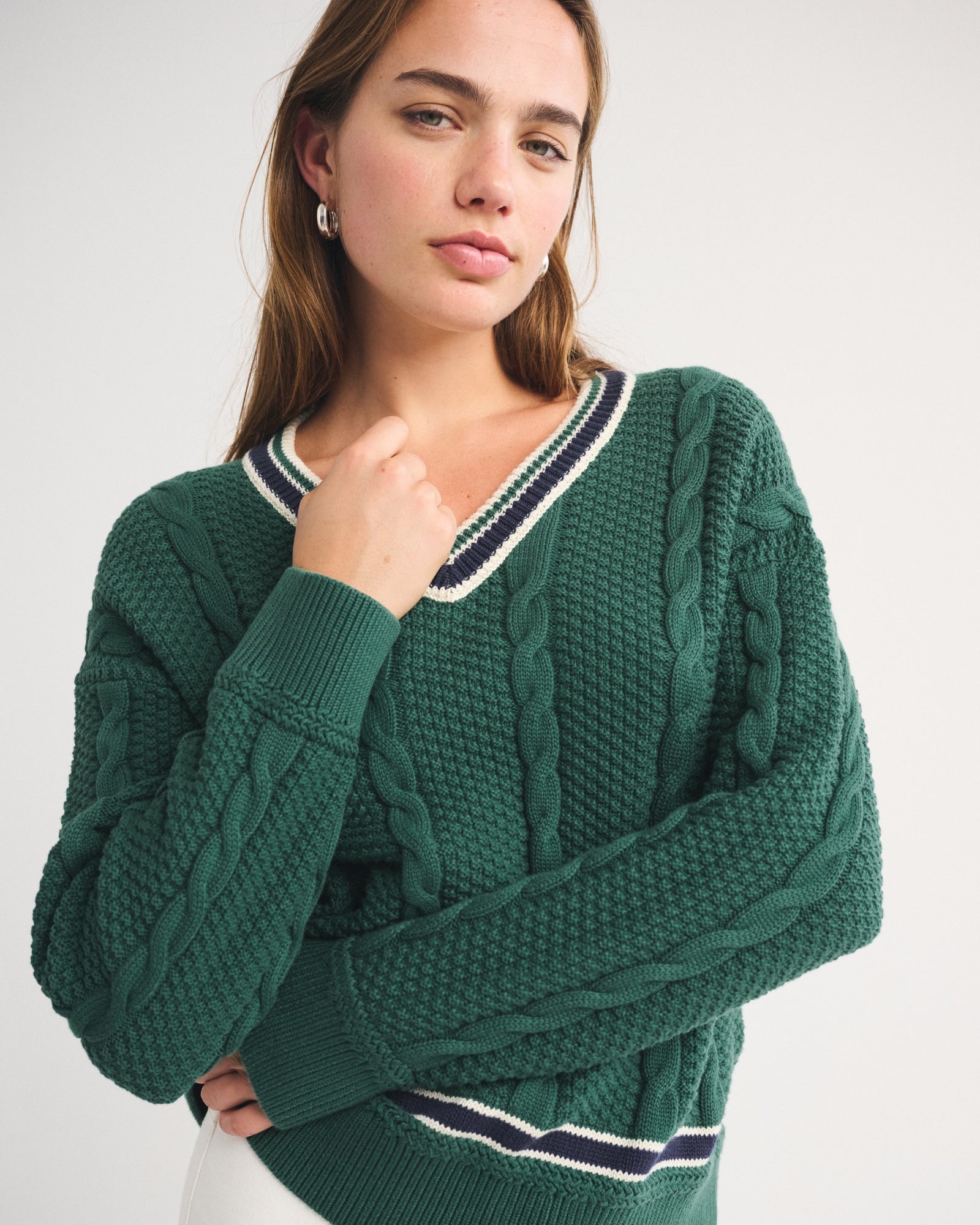 Abercrombie 100% Cotton Dad V-Neck Sweater