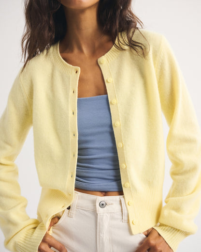 Abercrombie 100% Merino Wool Banded Crew Cardigan