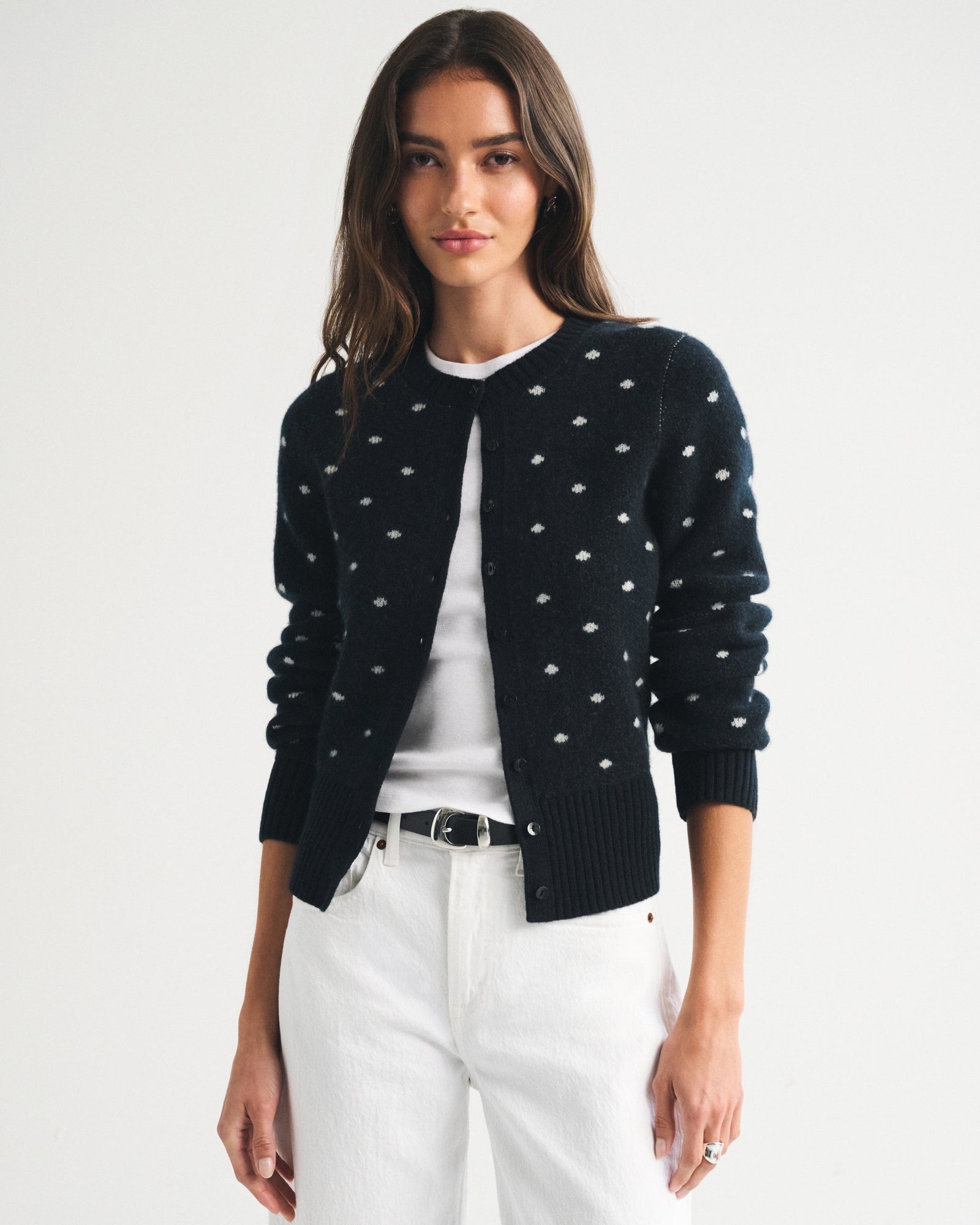 Abercrombie 100% Merino Wool Banded Crew Cardigan