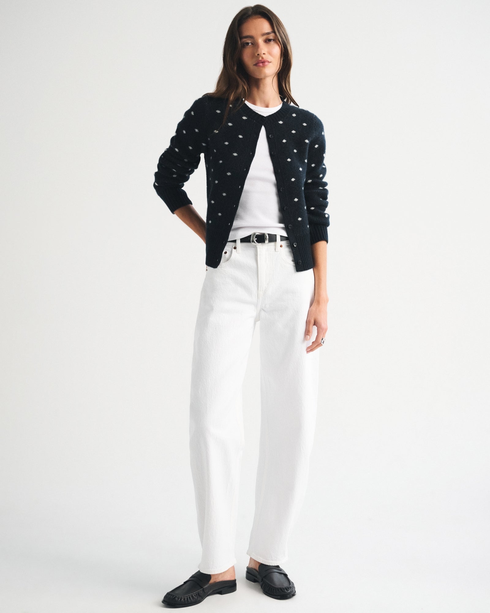 Abercrombie 100% Merino Wool Banded Crew Cardigan