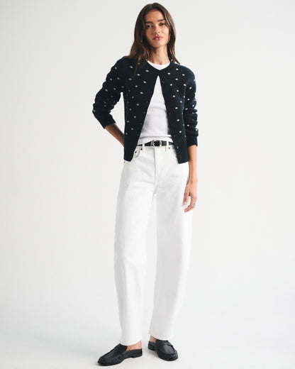 Abercrombie 100% Merino Wool Banded Crew Cardigan