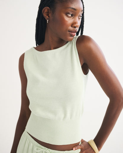 Abercrombie Cotton-Cashmere Blend Banded Shell Sweater