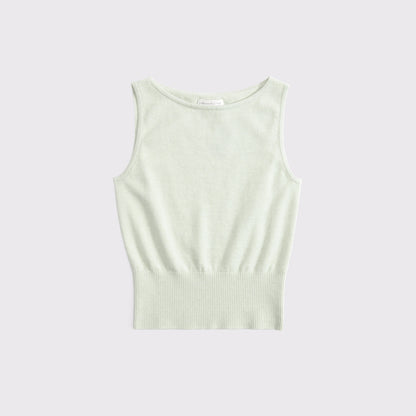 Abercrombie Cotton-Cashmere Blend Banded Shell Sweater