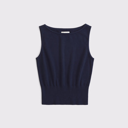 Abercrombie Cotton-Cashmere Blend Banded Shell Sweater