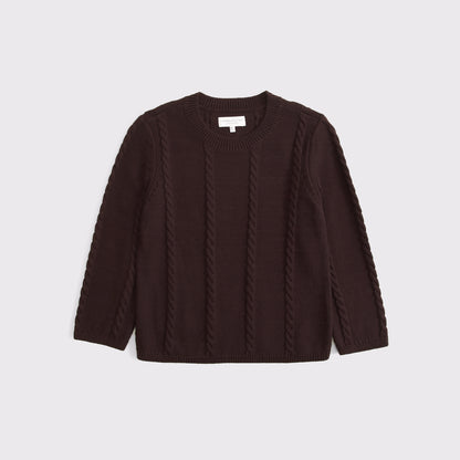 Abercrombie 100% Cotton 3/4 Sleeve Cable-Knit Sweater