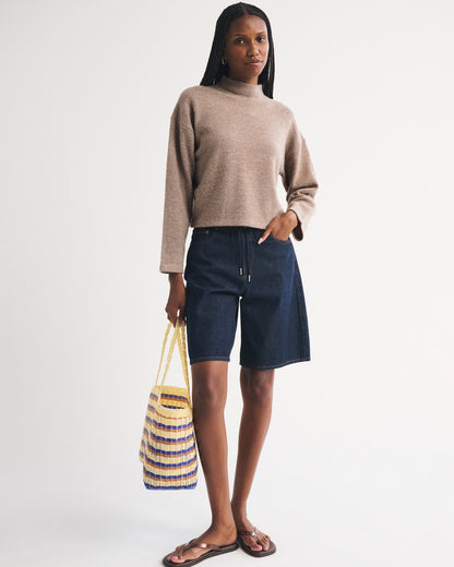 Abercrombie 100% Merino Wool Easy Mock Neck Sweater