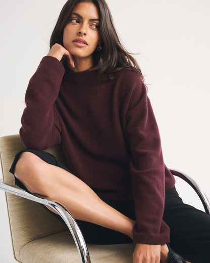 Abercrombie 100% Merino Wool Easy Mock Neck Sweater