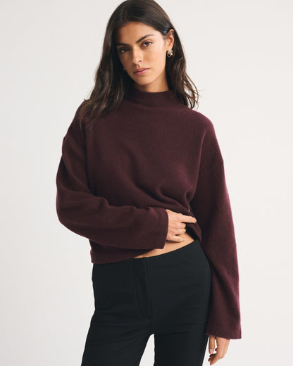 Abercrombie 100% Merino Wool Easy Mock Neck Sweater