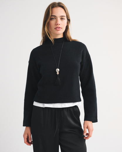 Abercrombie 100% Merino Wool Easy Mock Neck Sweater