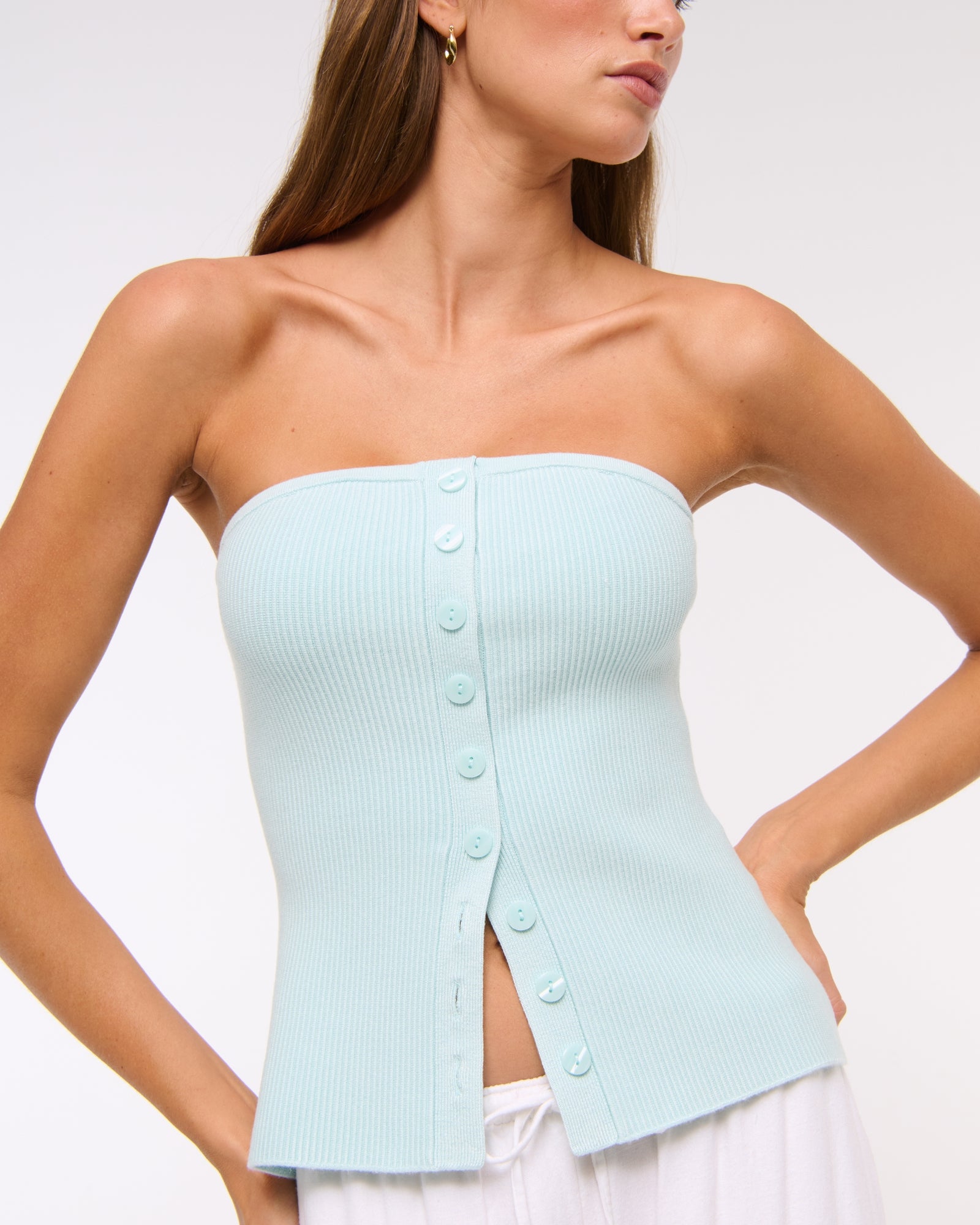 Abercrombie Ottoman Button-Front Tube Top