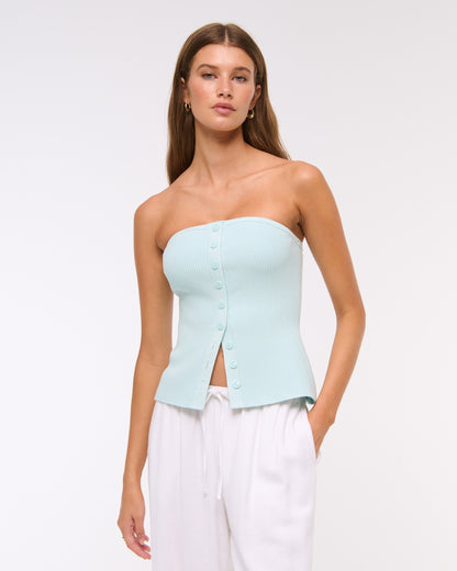 Abercrombie Ottoman Button-Front Tube Top