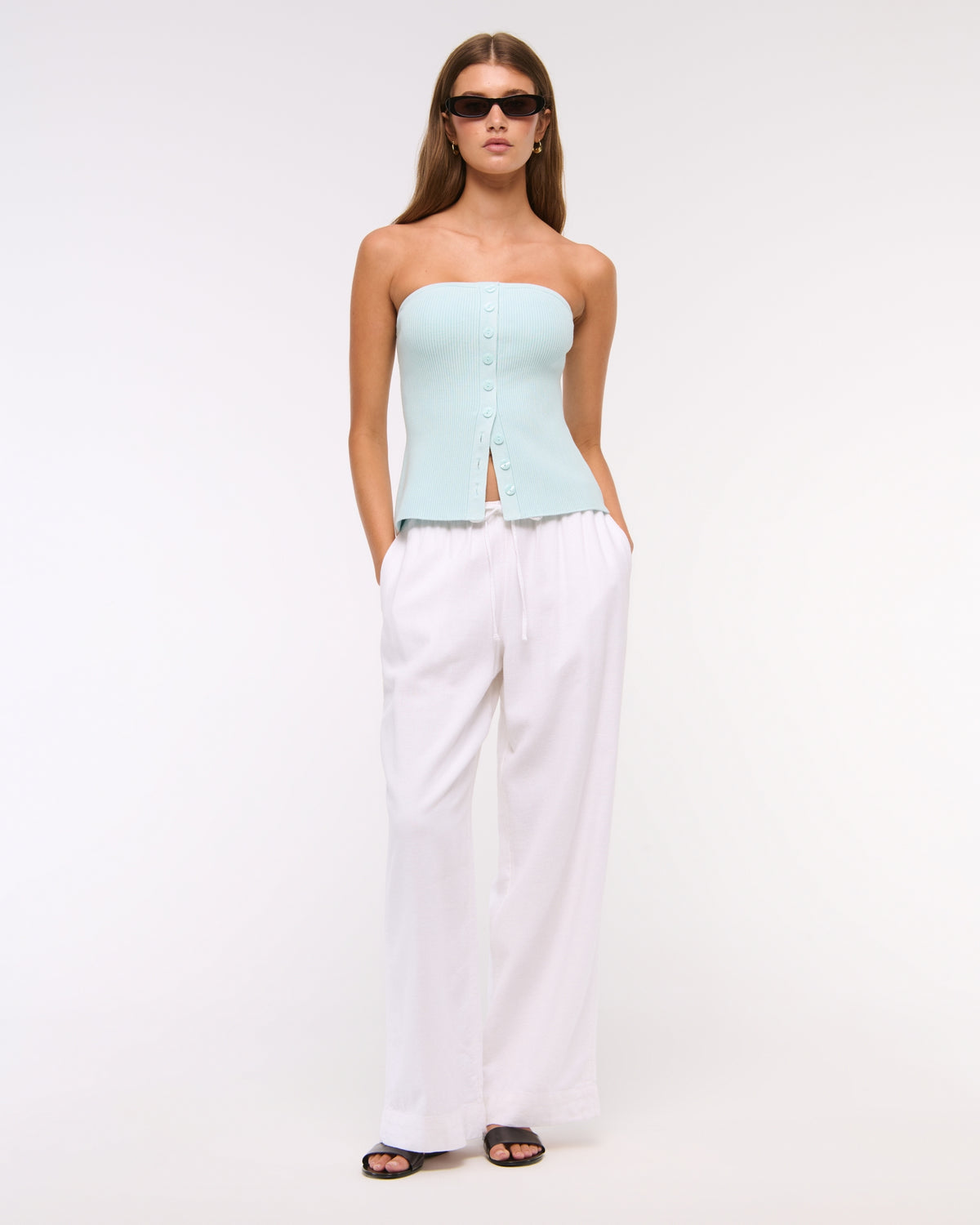 Abercrombie Ottoman Button-Front Tube Top