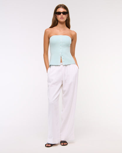 Abercrombie Ottoman Button-Front Tube Top