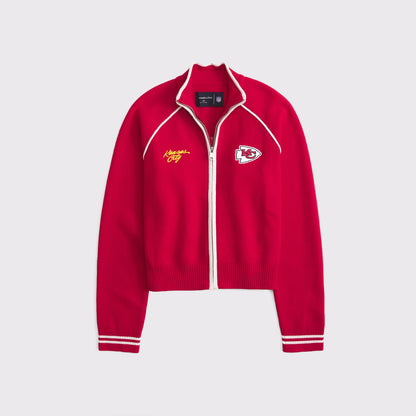 Abercrombie Kansas City Chiefs Mockneck Zipper Cardigan
