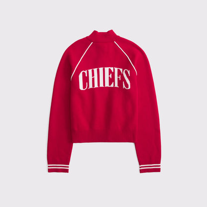 Abercrombie Kansas City Chiefs Mockneck Zipper Cardigan