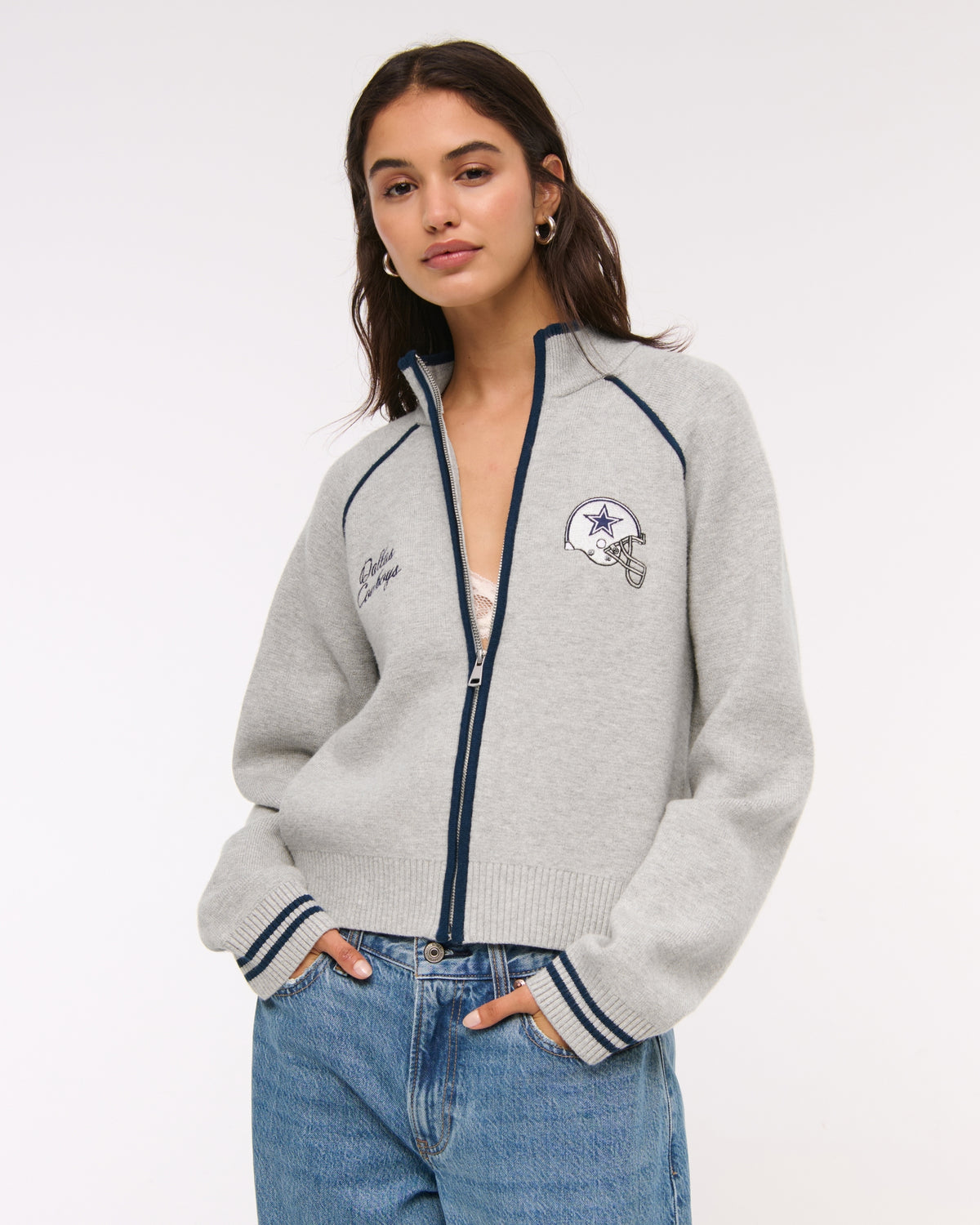 Abercrombie Kansas City Chiefs Mockneck Zipper Cardigan