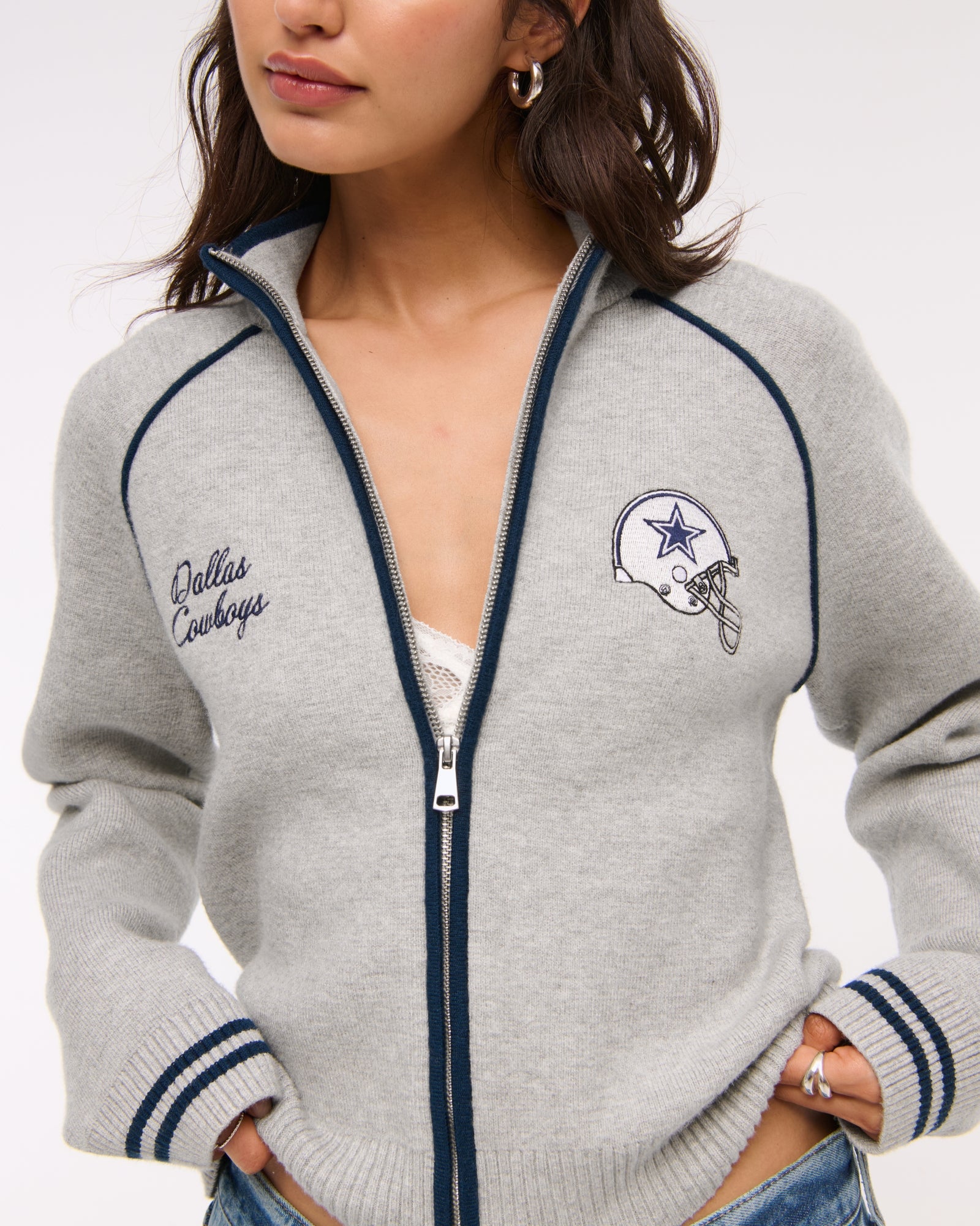Abercrombie Kansas City Chiefs Mockneck Zipper Cardigan