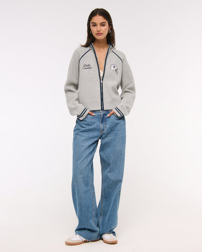 Abercrombie Kansas City Chiefs Mockneck Zipper Cardigan