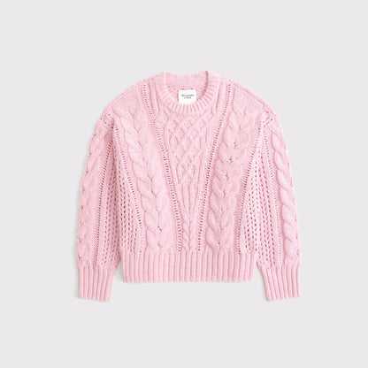 Abercrombie Textural Stitch Cable Crew Sweater
