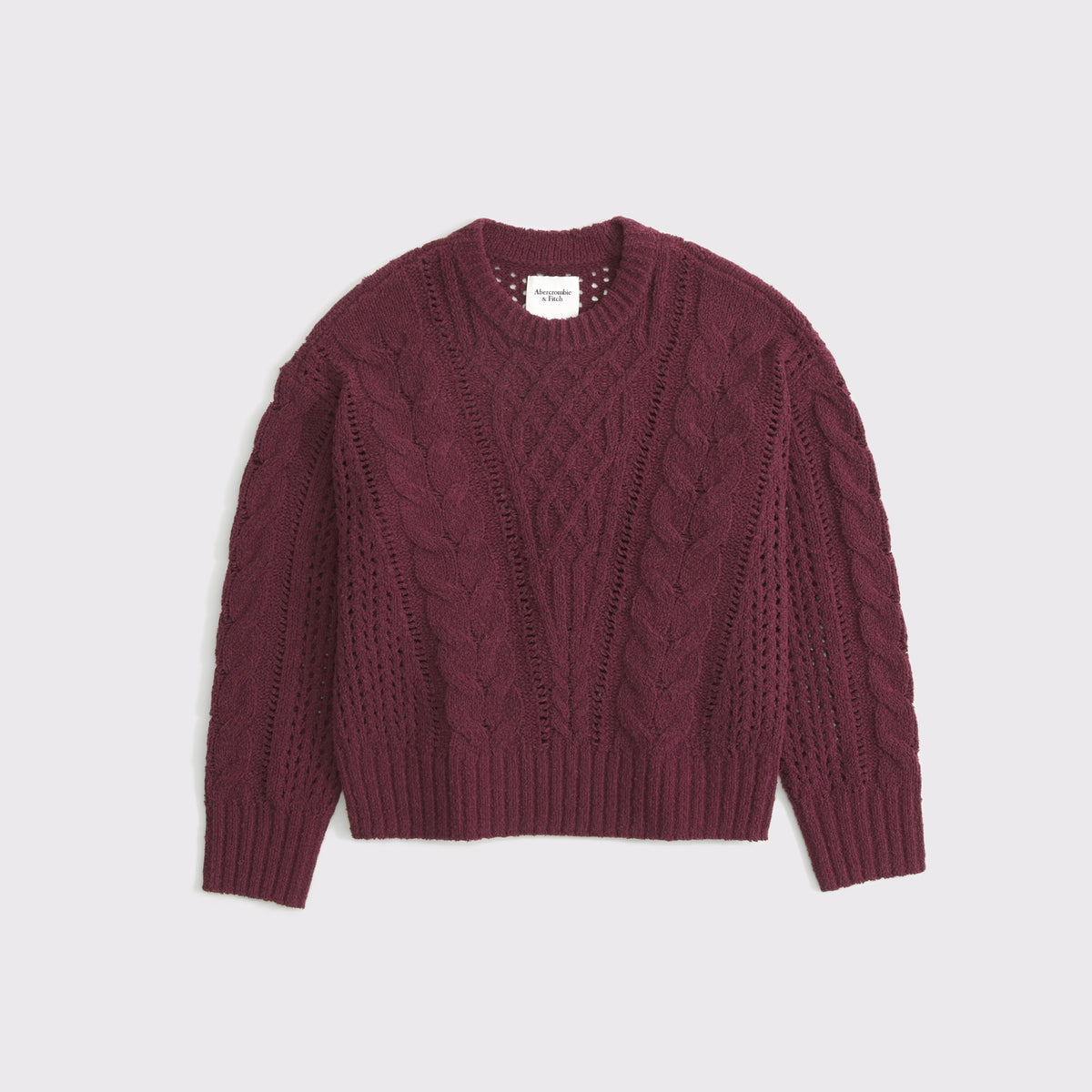 Abercrombie Textural Stitch Cable Crew Sweater