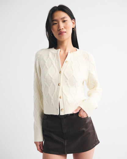 Abercrombie Cable-Knit Crew Cardigan