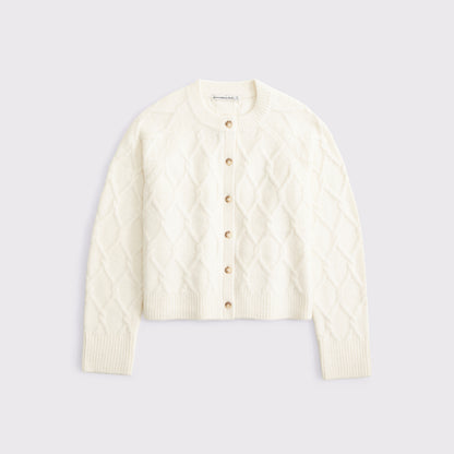 Abercrombie Cable-Knit Crew Cardigan