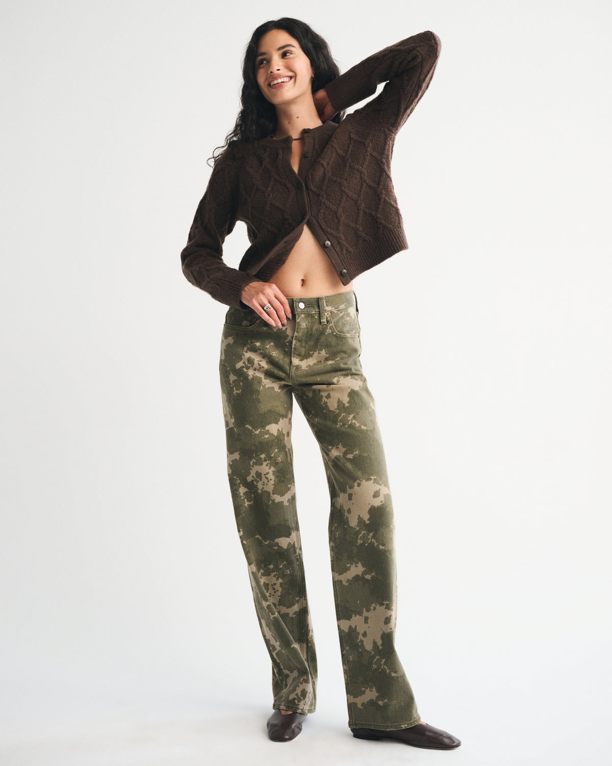 Abercrombie Cable-Knit Crew Cardigan