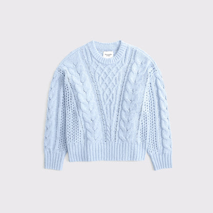 Abercrombie Textural Stitch Cable Crew Sweater
