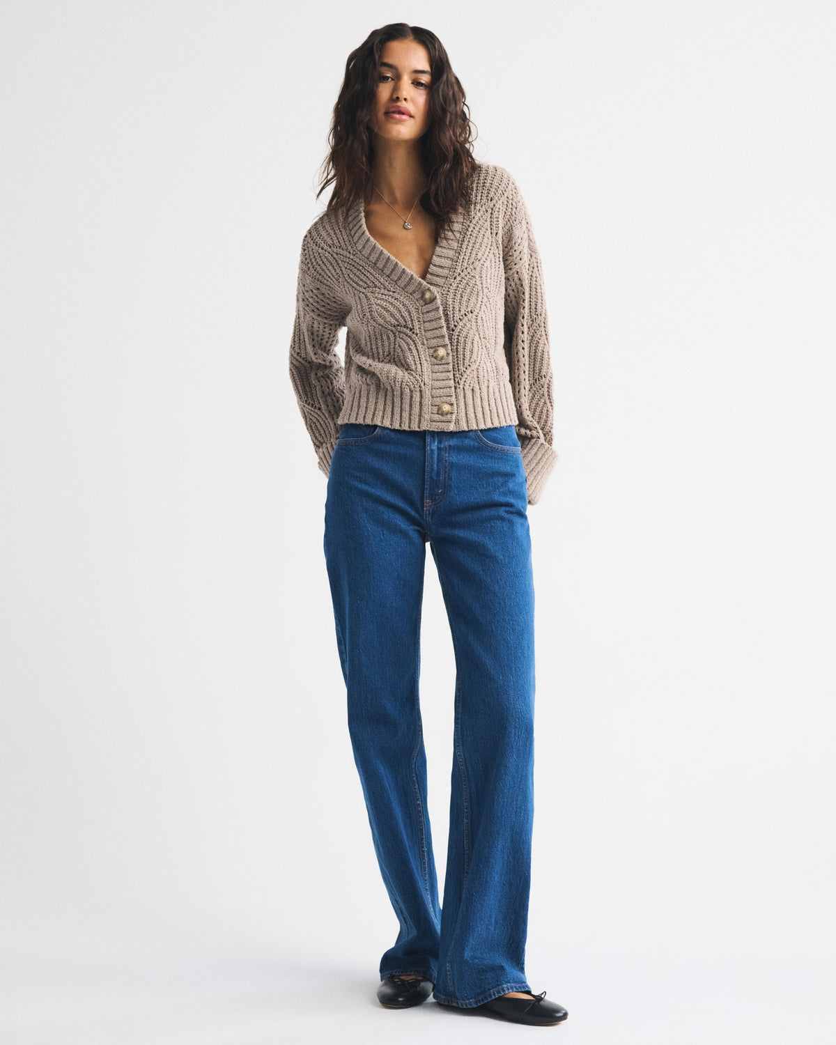 Abercrombie The A&F Cameron Textural Stitch Cardigan