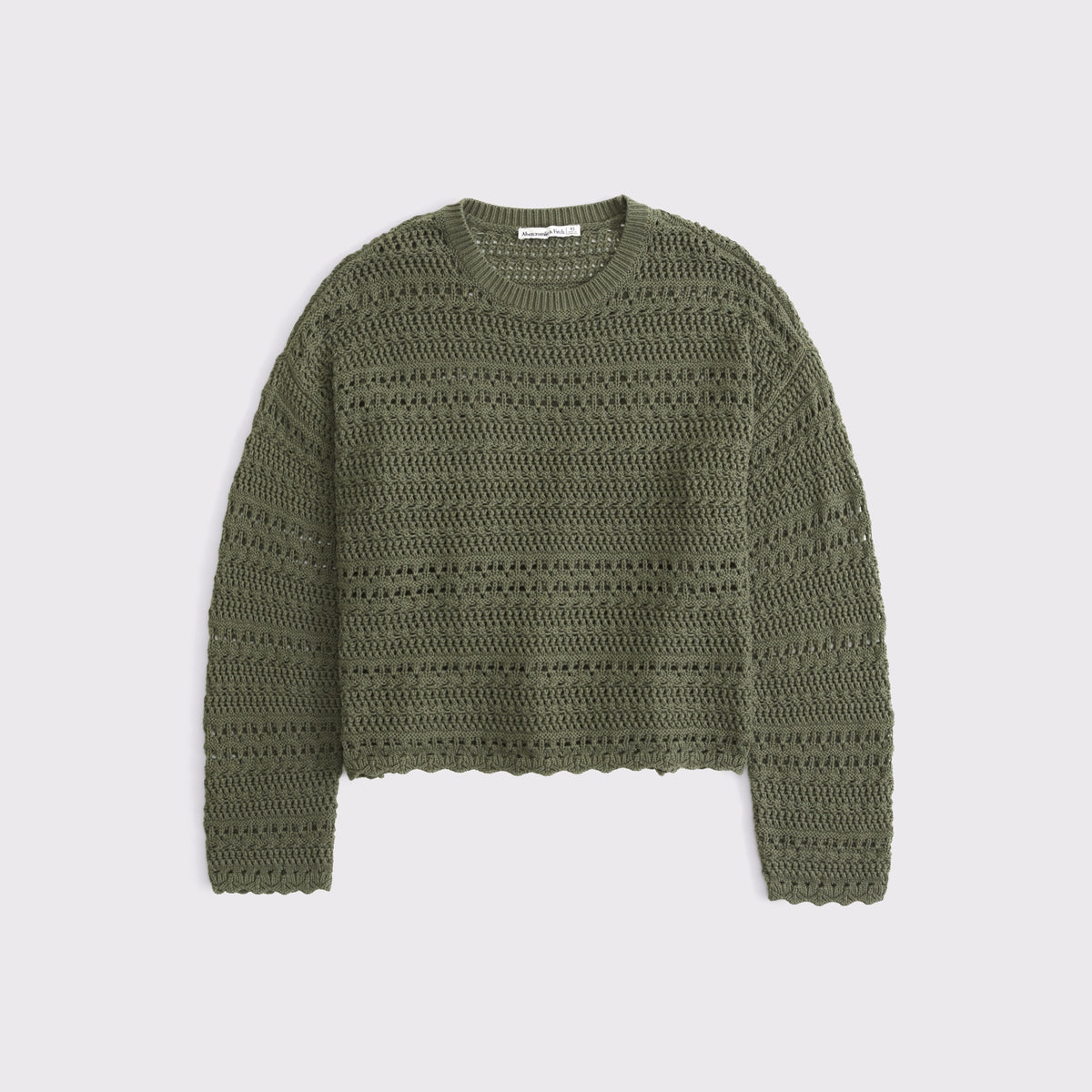 Abercrombie Open-Stitch Textural Crew Sweater