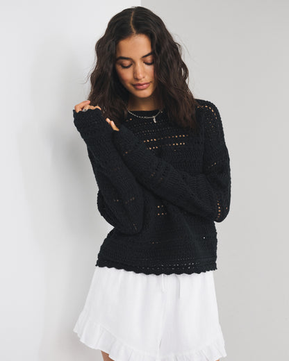 Abercrombie Open-Stitch Textural Crew Sweater