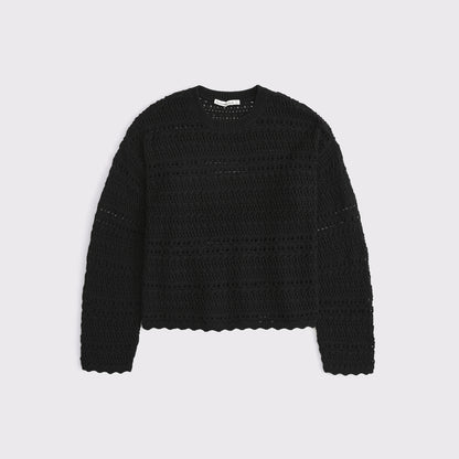 Abercrombie Open-Stitch Textural Crew Sweater