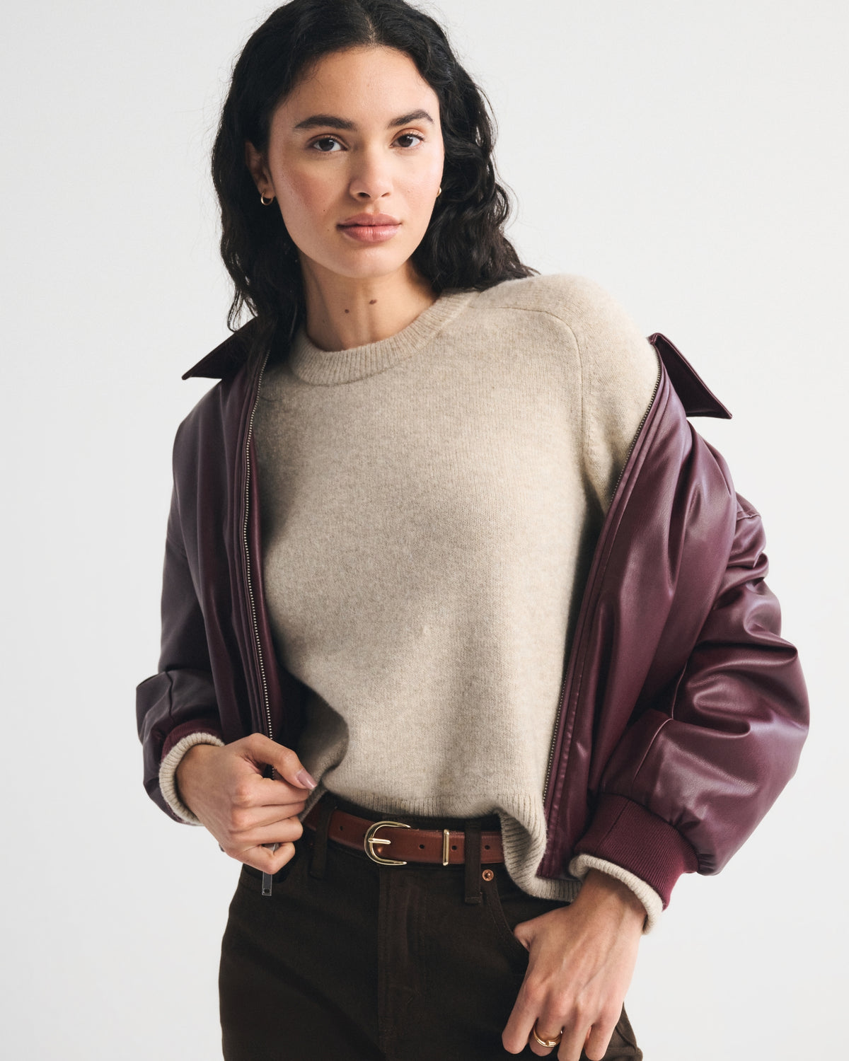 Abercrombie The A&F Madeline Merino Wool-Blend Crew Sweater