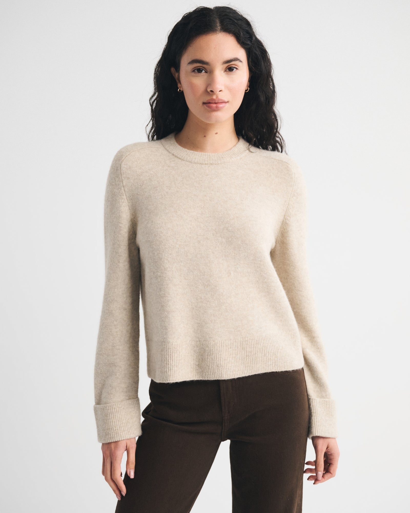 Abercrombie The A&F Madeline Merino Wool-Blend Crew Sweater