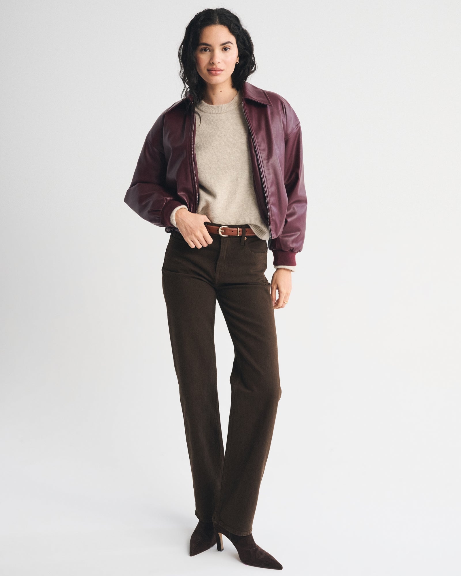 Abercrombie The A&F Madeline Merino Wool-Blend Crew Sweater