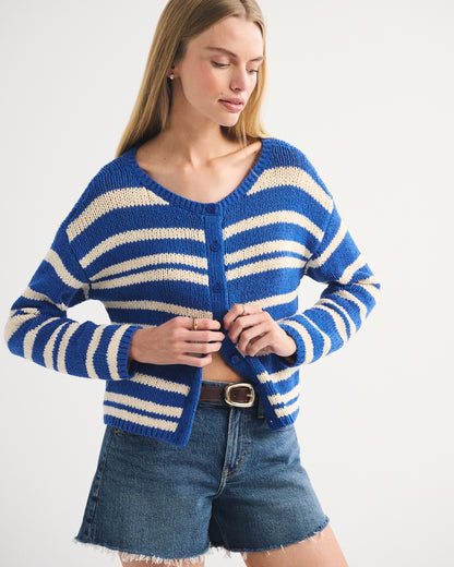 Abercrombie Open-Stitch Textural Crew Cardigan