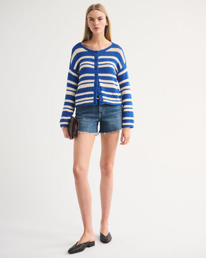 Abercrombie Open-Stitch Textural Crew Cardigan
