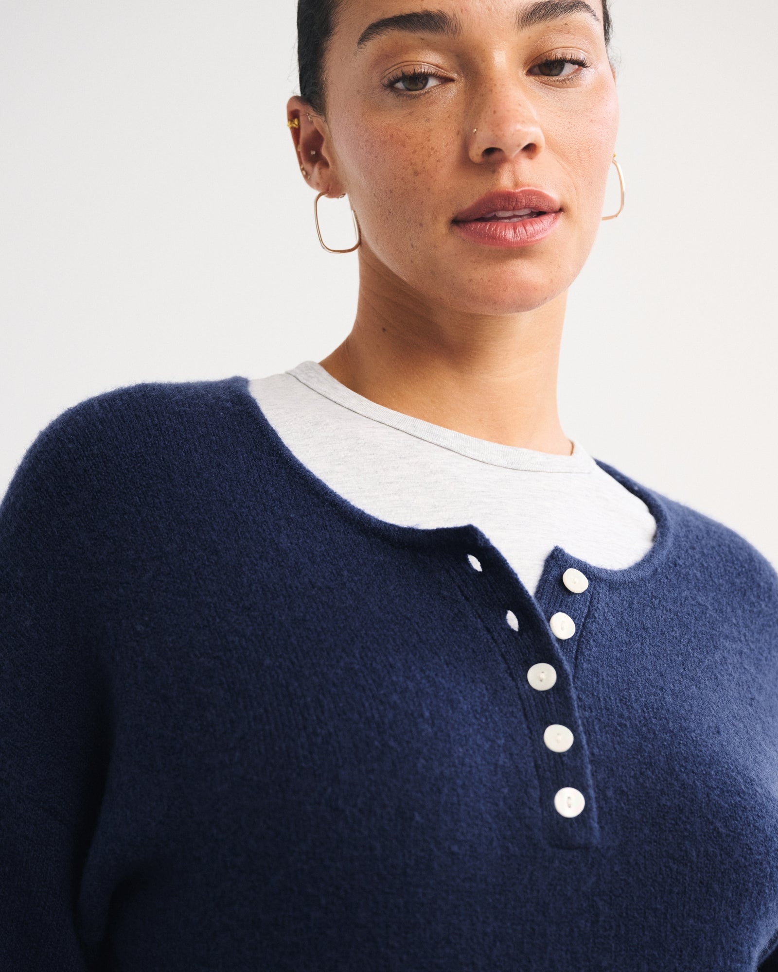 Abercrombie Merino Wool-Blend Henley Sweater