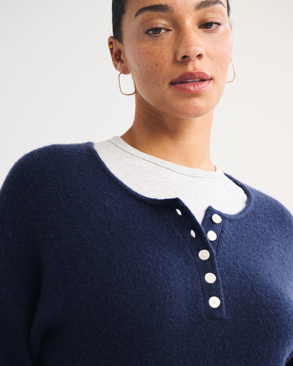 Abercrombie Merino Wool-Blend Henley Sweater
