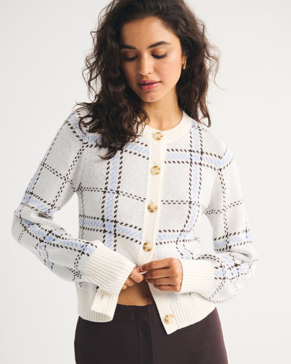 Abercrombie Textural Stitch Shrunken Cardigan
