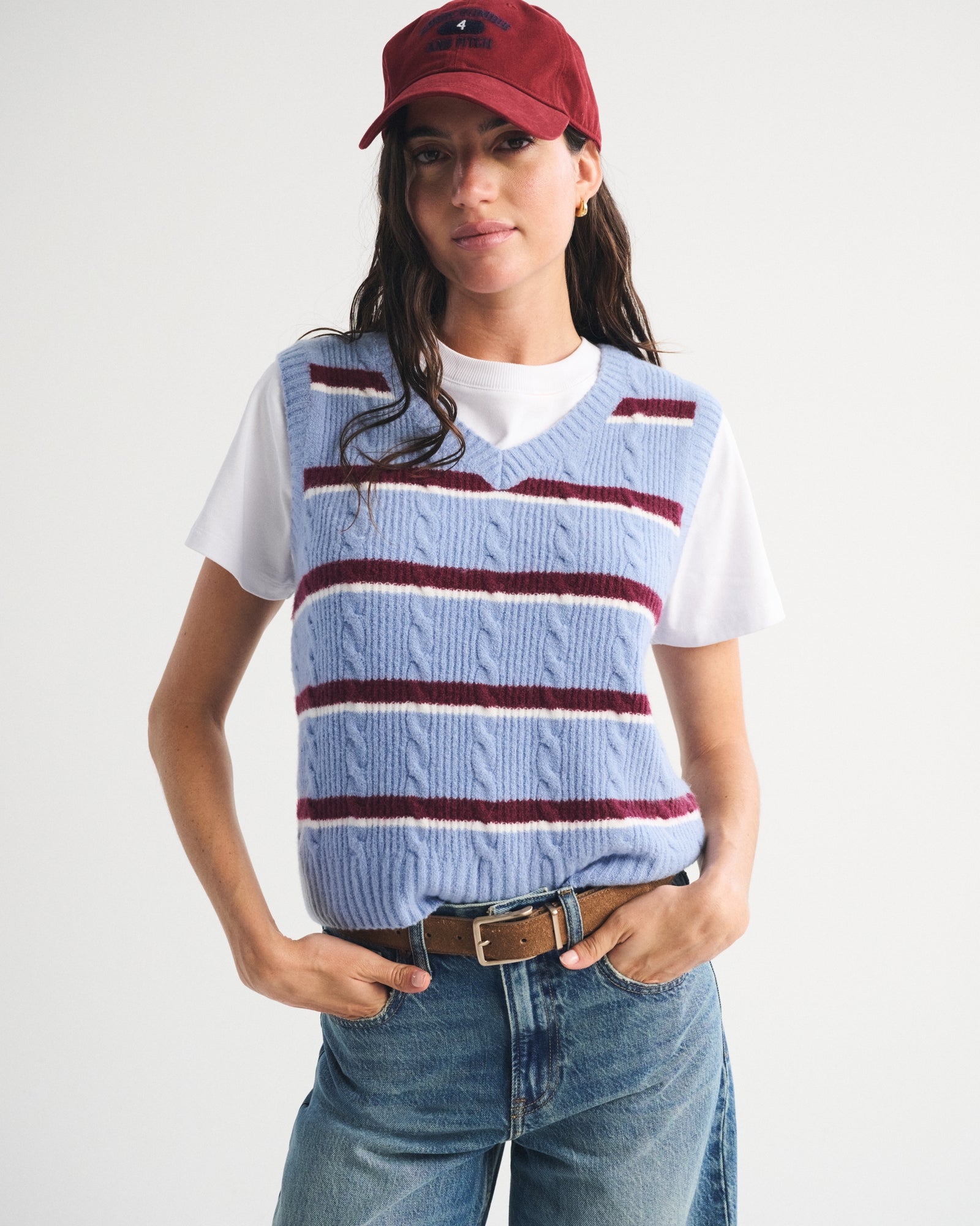 Abercrombie Merino Wool-Blend V-Neck Sweater Vest