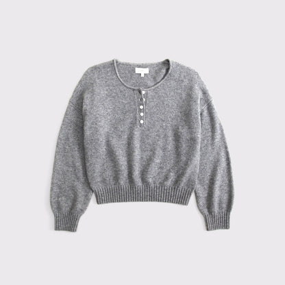 Abercrombie Merino Wool-Blend Henley Sweater