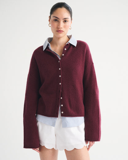 Abercrombie Merino Wool-Blend Roll Neck Cardigan