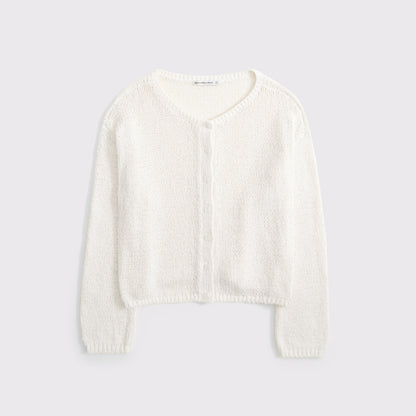 Abercrombie Open-Stitch Textural Crew Cardigan